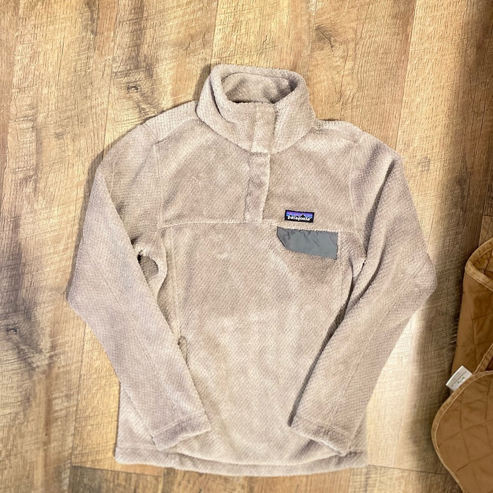 Patagonia Retool Pullover Snap Furry Taupe XS Like New